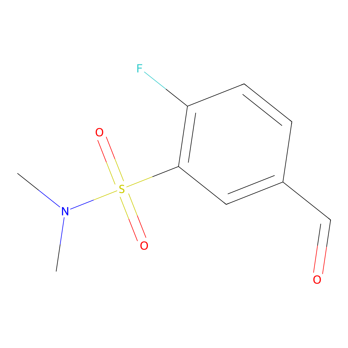 2-Fluoro-5-formyl-N,N-dimethylbenzenesulfonamide molecular structure, CAS 381229-76-1