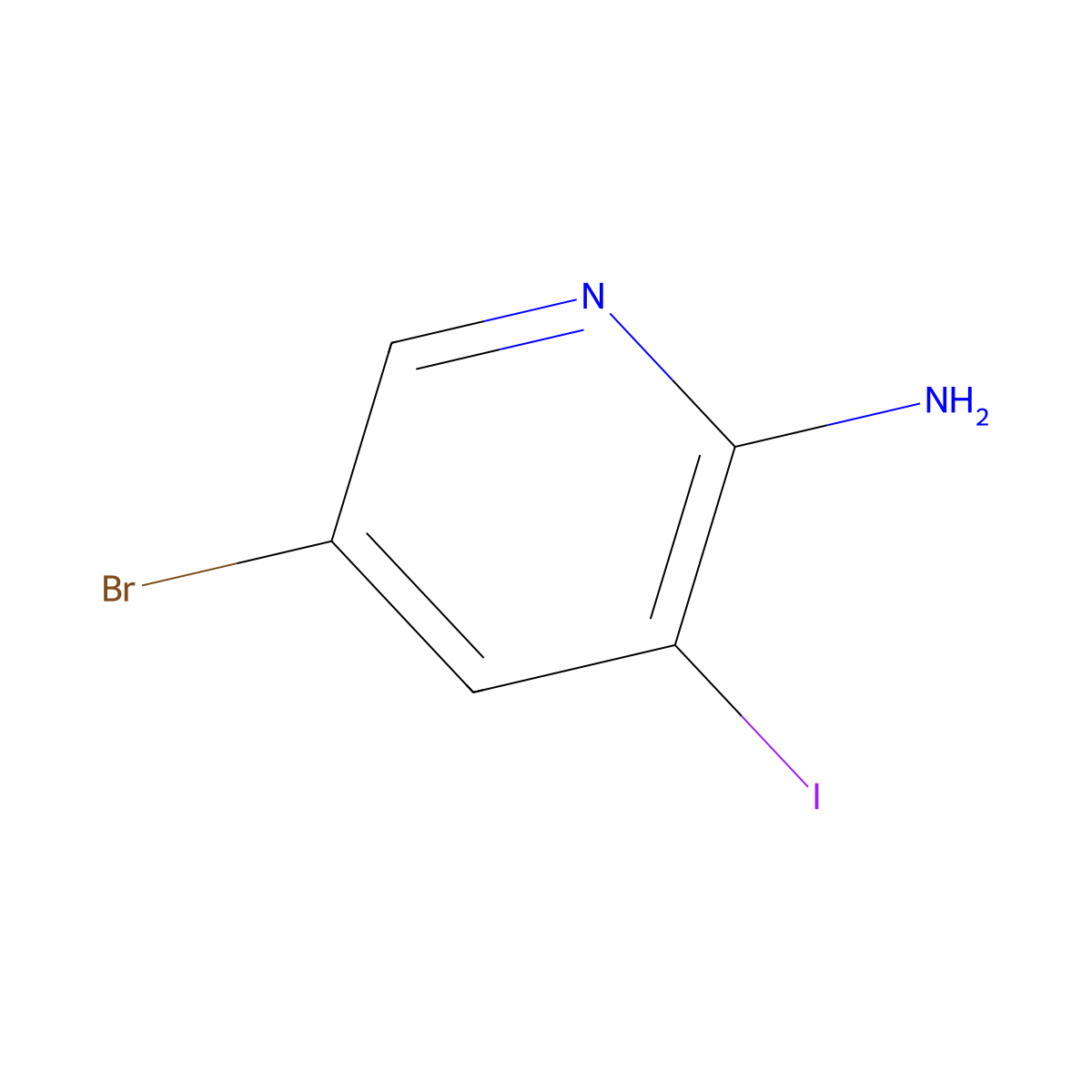 2-Amino-5-bromo-3-iodopyridine molecular structure, CAS 381233-96-1
