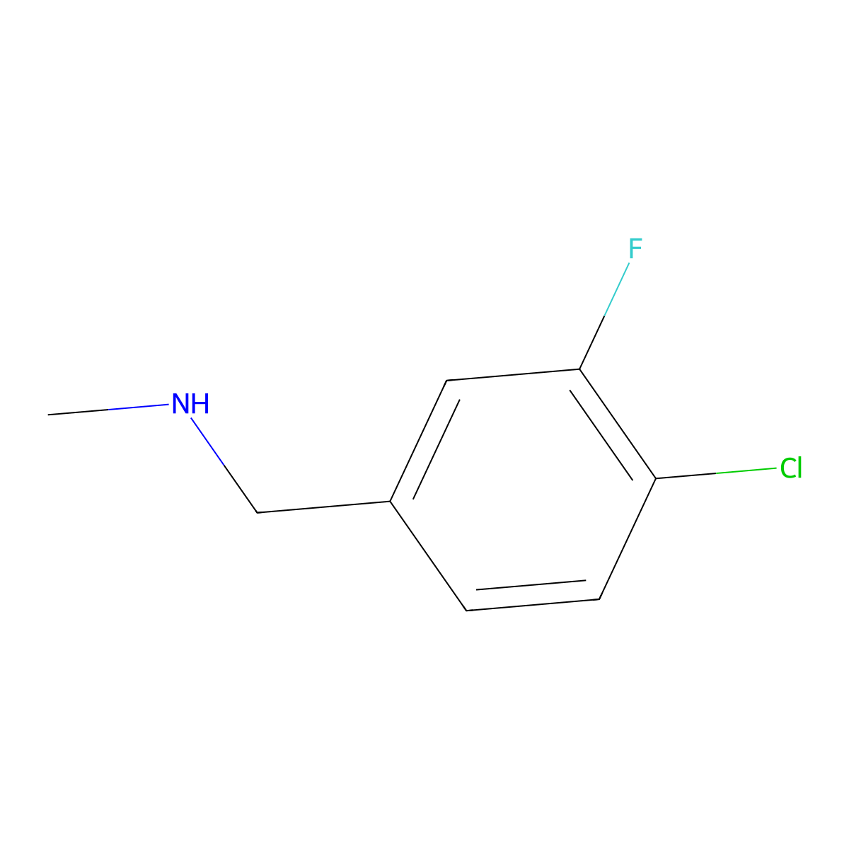 [(4-Chloro-3-fluorophenyl)methyl](methyl)amine molecular structure, CAS 381236-67-5