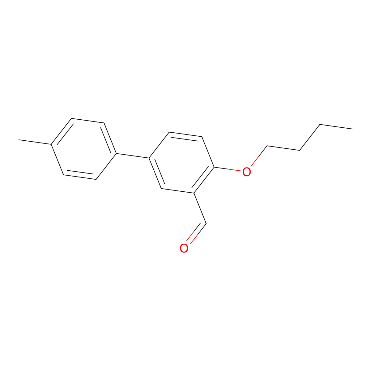 4-Butoxy-4'-methylbiphenyl-3-carbaldehyde molecular structure, CAS 381238-90-0