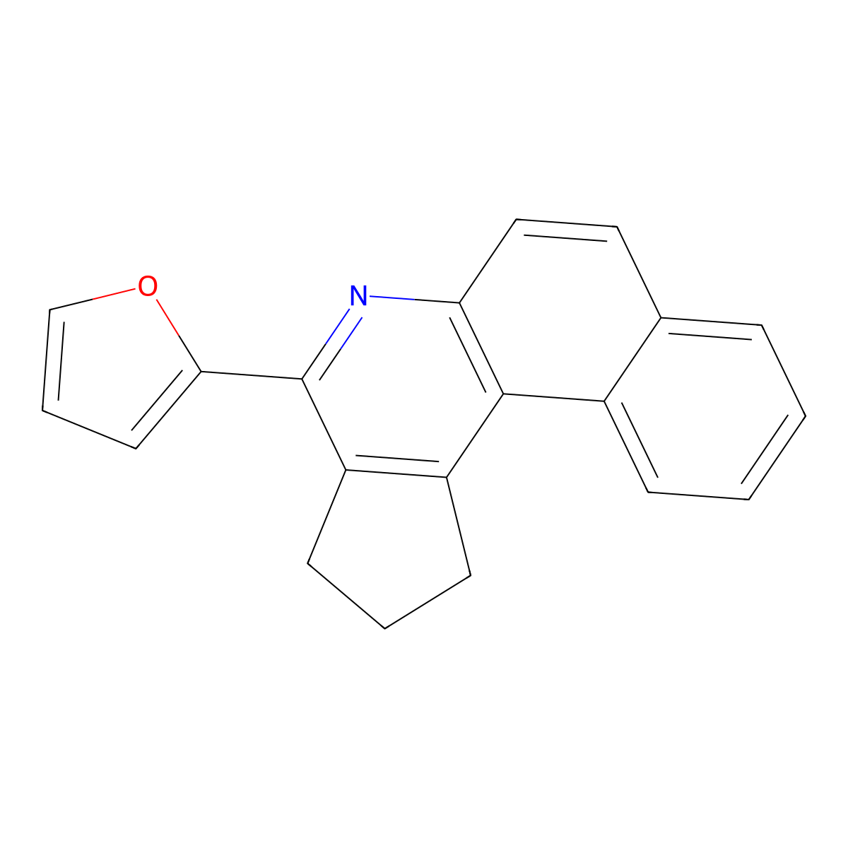 4-(2-Furyl)-2,3-dihydro-1H-benzo[f]cyclopenta[c]quinoline molecular structure, CAS 381239-88-9