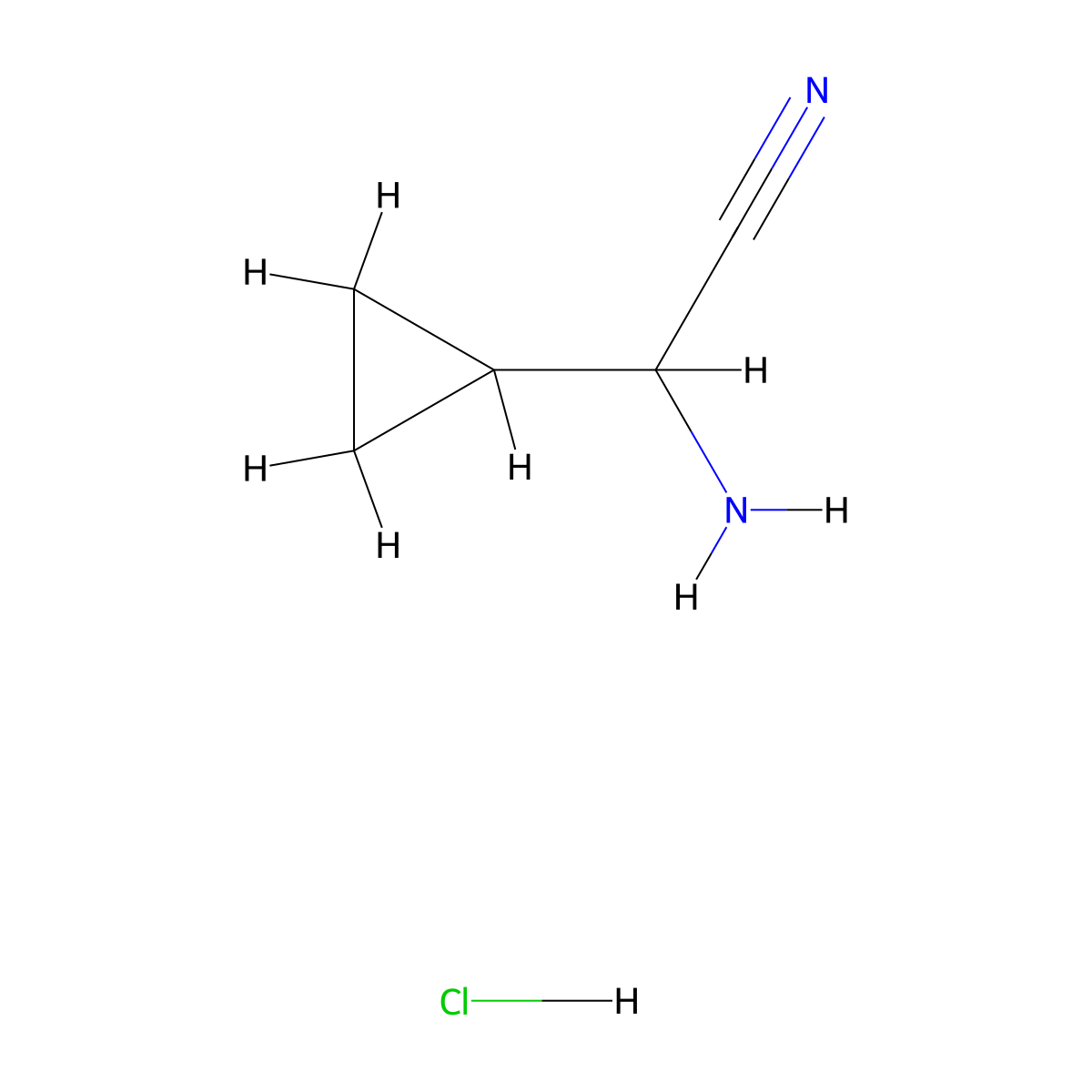 2-Amino-2-cyclopropylacetonitrile hydrochloride molecular structure, CAS 381241-00-5
