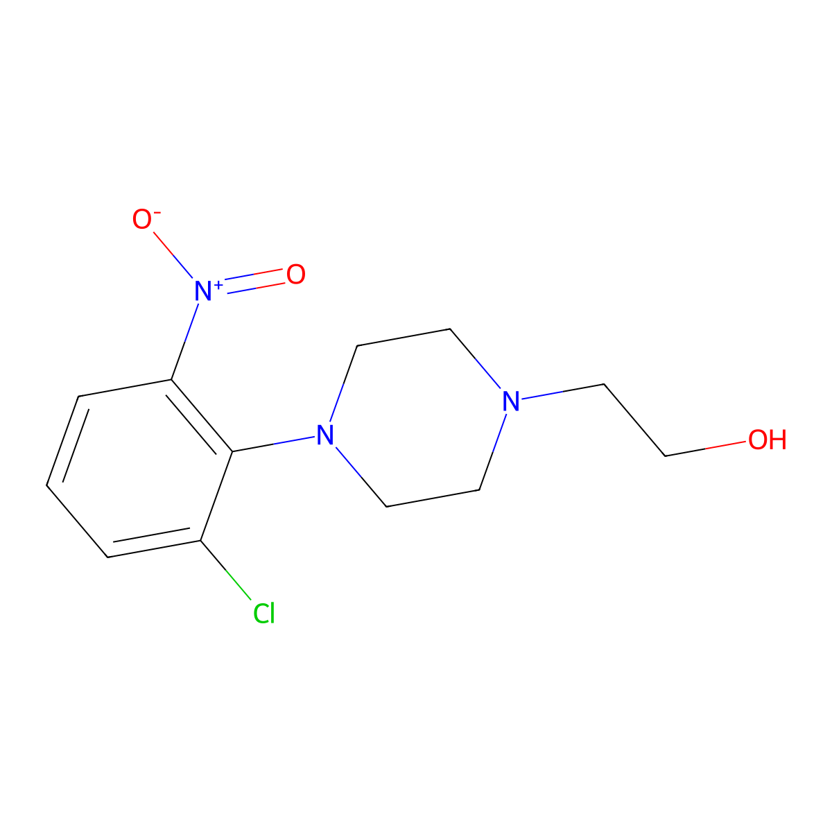 2-[4-(2-Chloro-6-nitrophenyl)piperazin-1-yl]ethanol molecular structure, CAS 381241-09-4