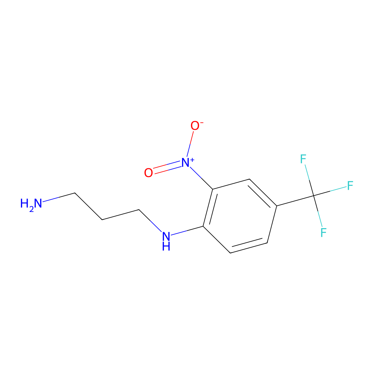 (3-Aminopropyl)[2-nitro-4-(trifluoromethyl)phenyl]amine molecular structure, CAS 381241-10-7