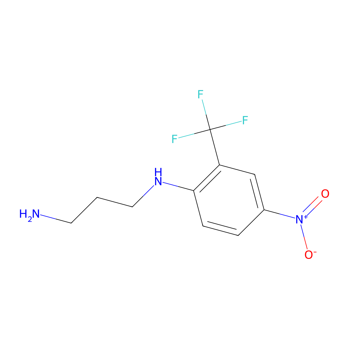 N1-(4-Nitro-2-trifluoromethyl-phenyl)-propane-1,3-diamine molecular structure, CAS 381241-12-9