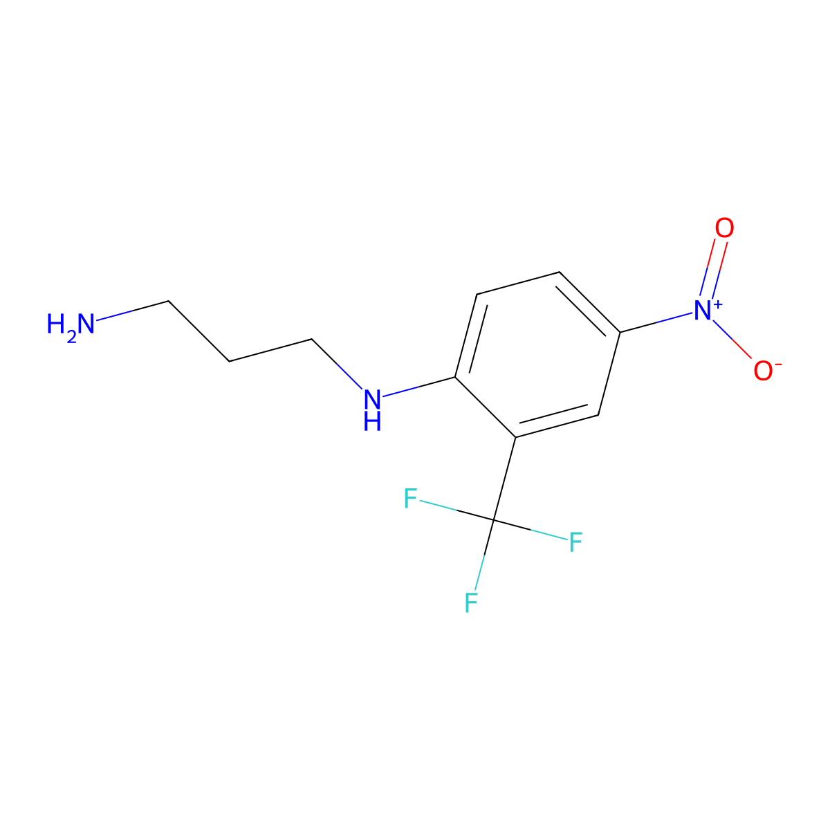N1-(4-Nitro-2-trifluoromethyl-phenyl)-propane-1,3-diamine molecular structure, CAS 381241-12-9