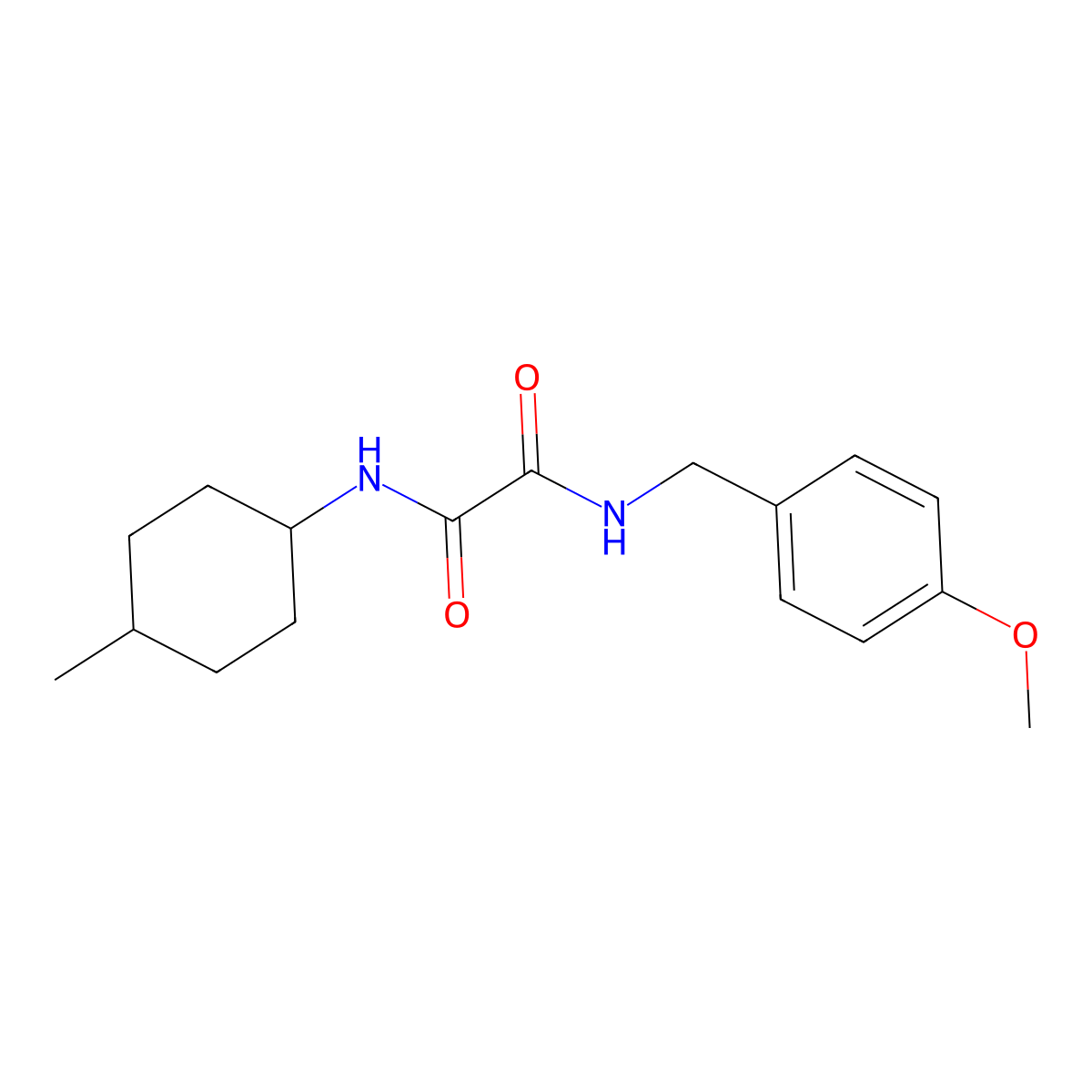 N-(4-methoxybenzyl)-N'-(4-methylcyclohexyl)ethanediamide molecular structure, CAS 381241-95-8