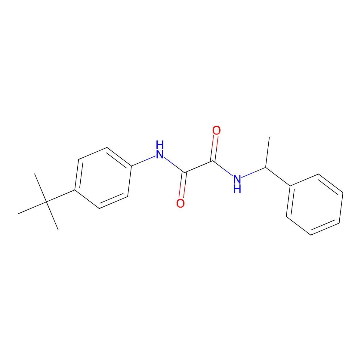 N-(4-tert-butylphenyl)-N'-(1-phenylethyl)ethanediamide molecular structure, CAS 381242-09-7