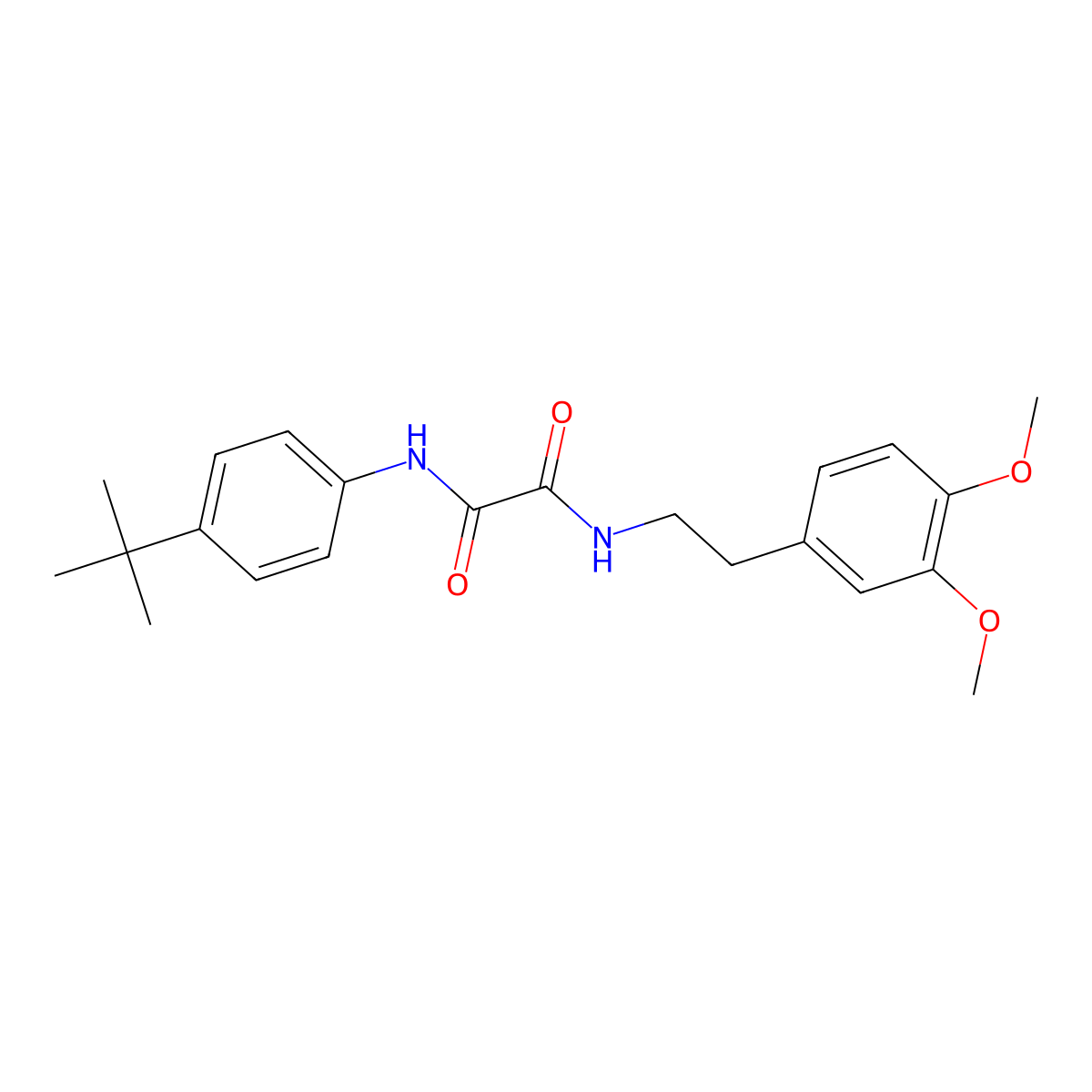 N'-(4-tert-butylphenyl)-N-[2-(3,4-dimethoxyphenyl)ethyl]oxamide molecular structure, CAS 381242-10-0