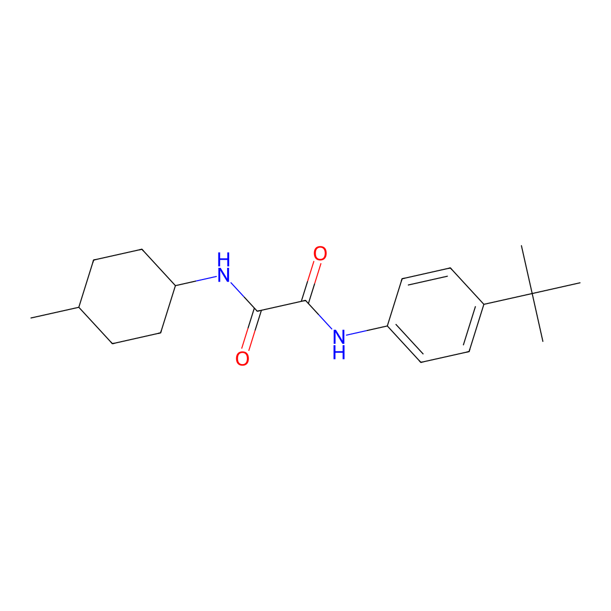N'-(4-tert-butylphenyl)-N-(4-methylcyclohexyl)oxamide molecular structure, CAS 381242-11-1