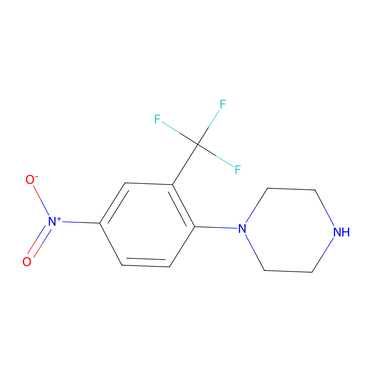 1-[4-Nitro-2-(trifluoromethyl)phenyl]piperazine molecular structure, CAS 381242-61-1