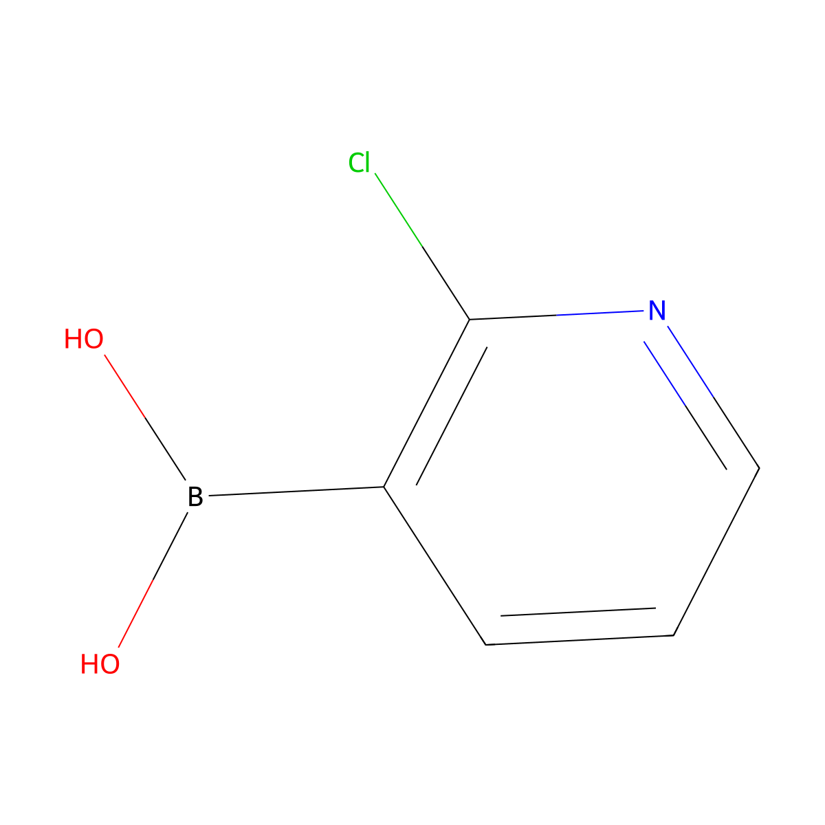 (2-Chloropyridin-3-yl)boronic acid molecular structure, CAS 381248-04-0
