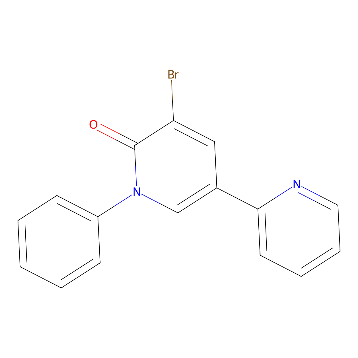 3-Bromo-1-phenyl-5-(pyridin-2-yl)-1,2-dihydropyridin-2-one molecular structure, CAS 381248-06-2
