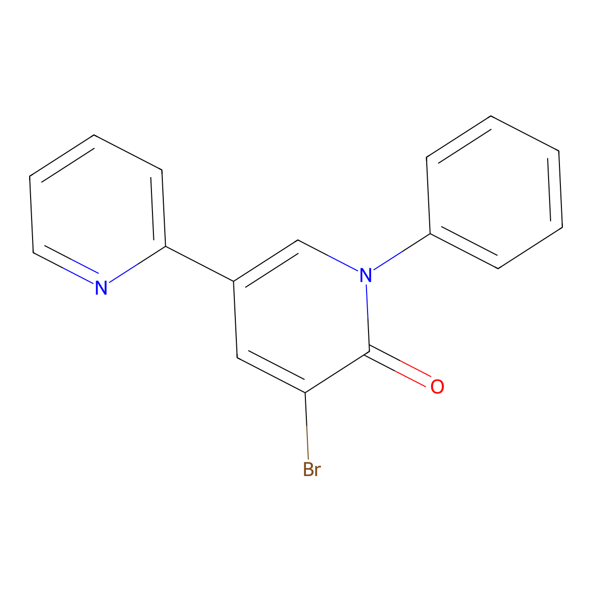 3-Bromo-1-phenyl-5-(pyridin-2-yl)-1,2-dihydropyridin-2-one molecular structure, CAS 381248-06-2