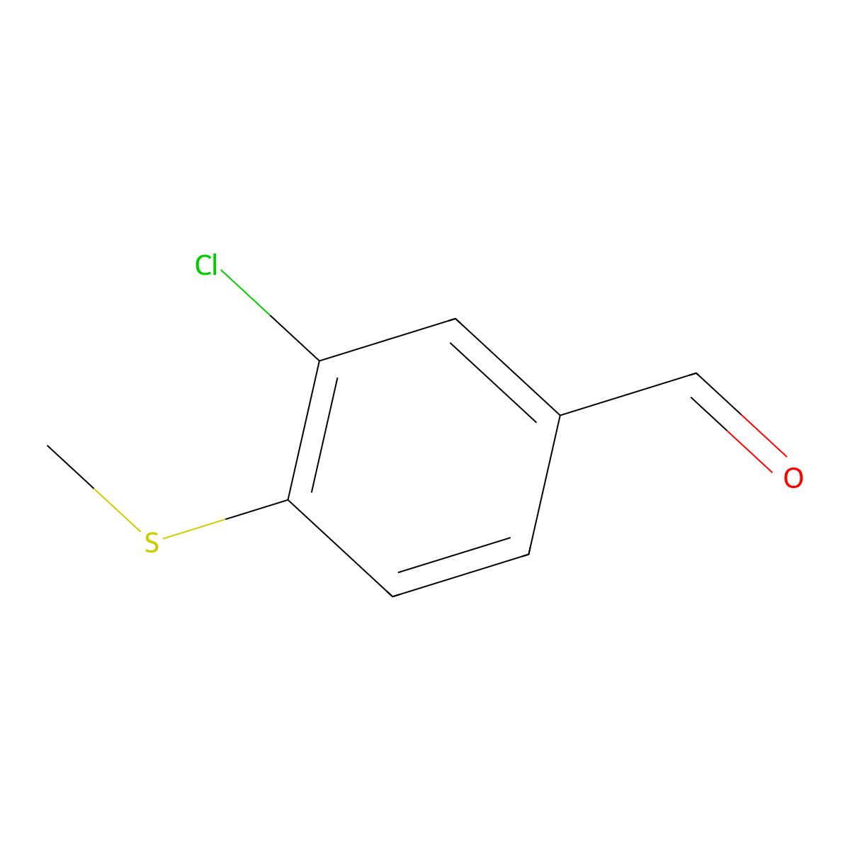 3-Chloro-4-(methylthio)benzaldehyde molecular structure, CAS 38125-81-4