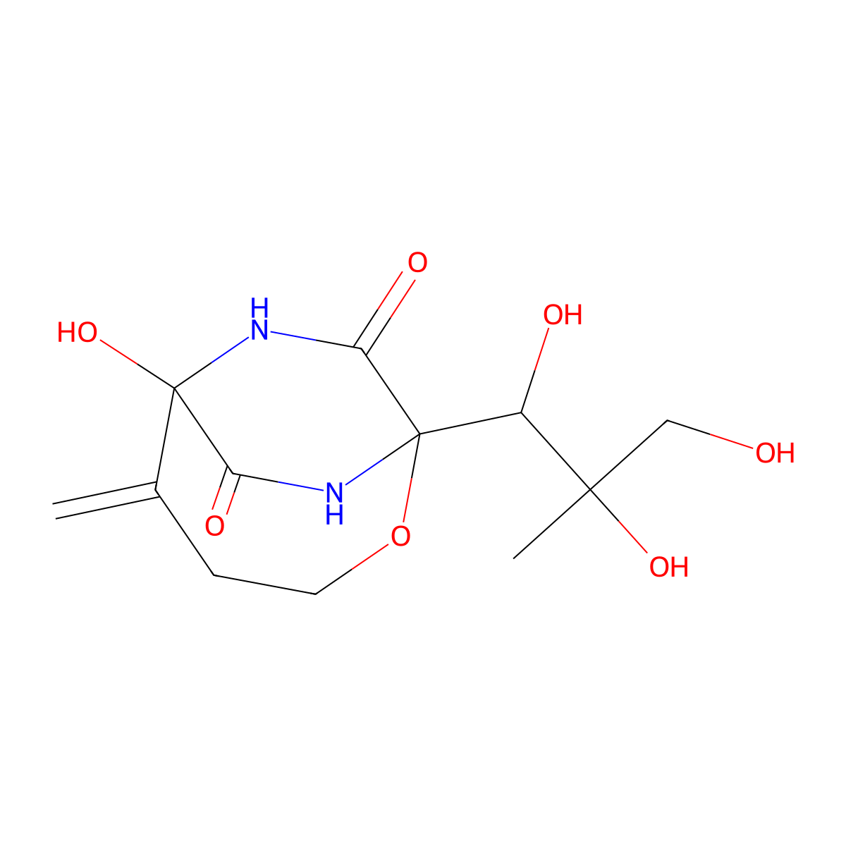 Bicyclomycin molecular structure, CAS 38129-37-2
