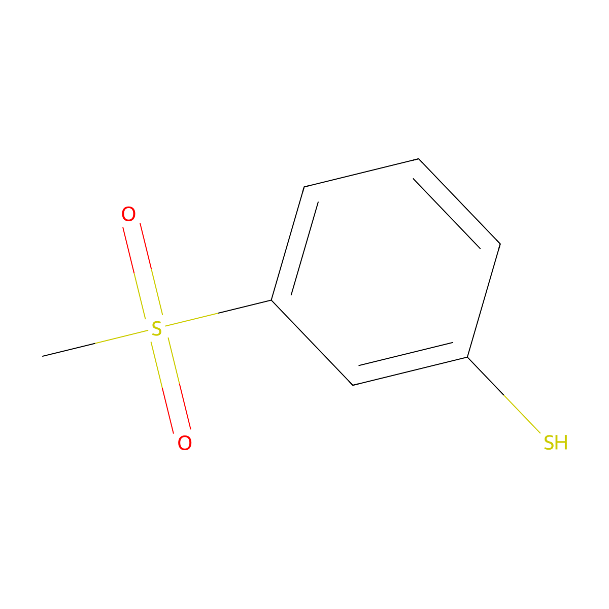 3-(Methylsulfonyl)benzenethiol molecular structure, CAS 3814-24-2