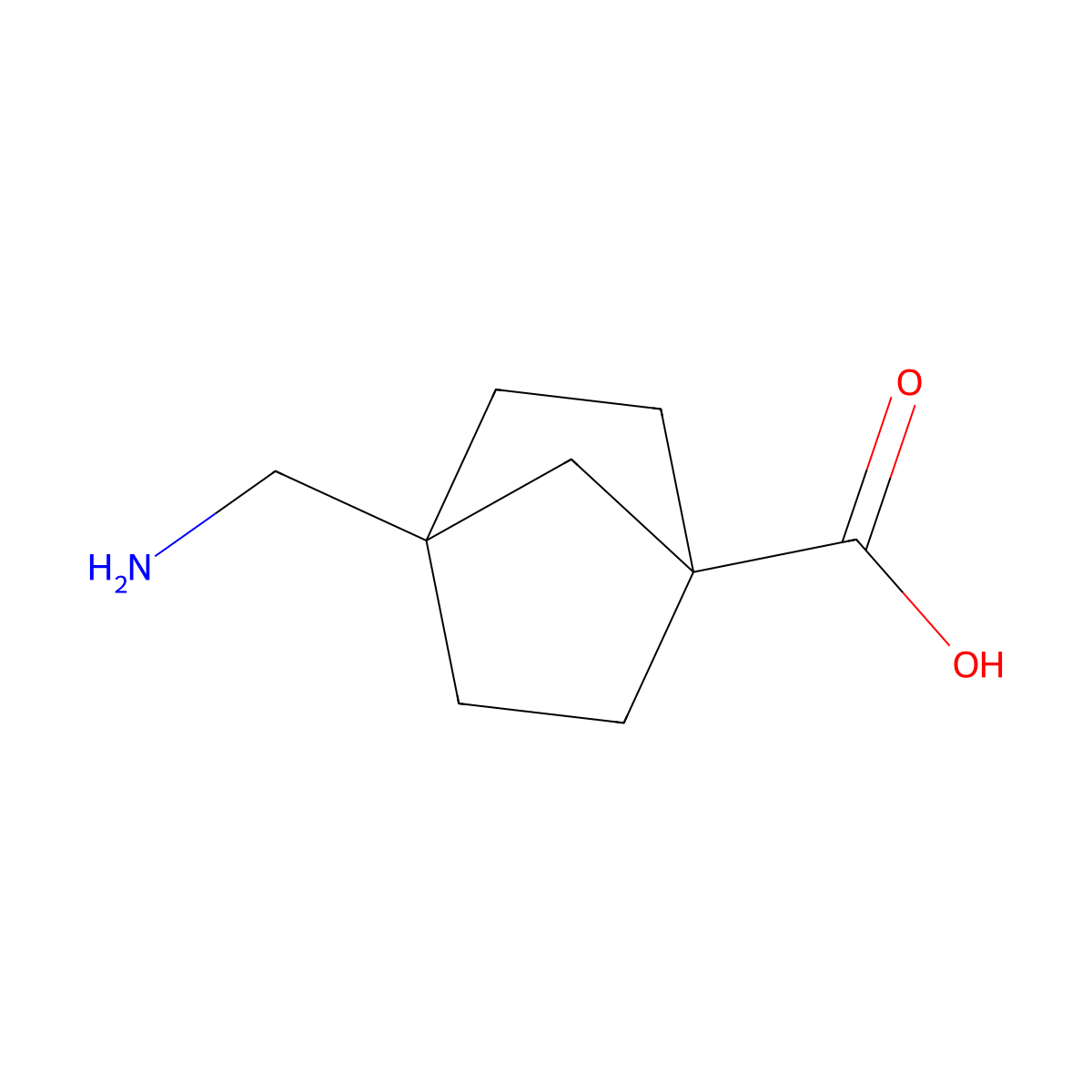 4-(Aminomethyl)bicyclo[2.2.1]heptane-1-carboxylic acid molecular structure, CAS 38146-32-6