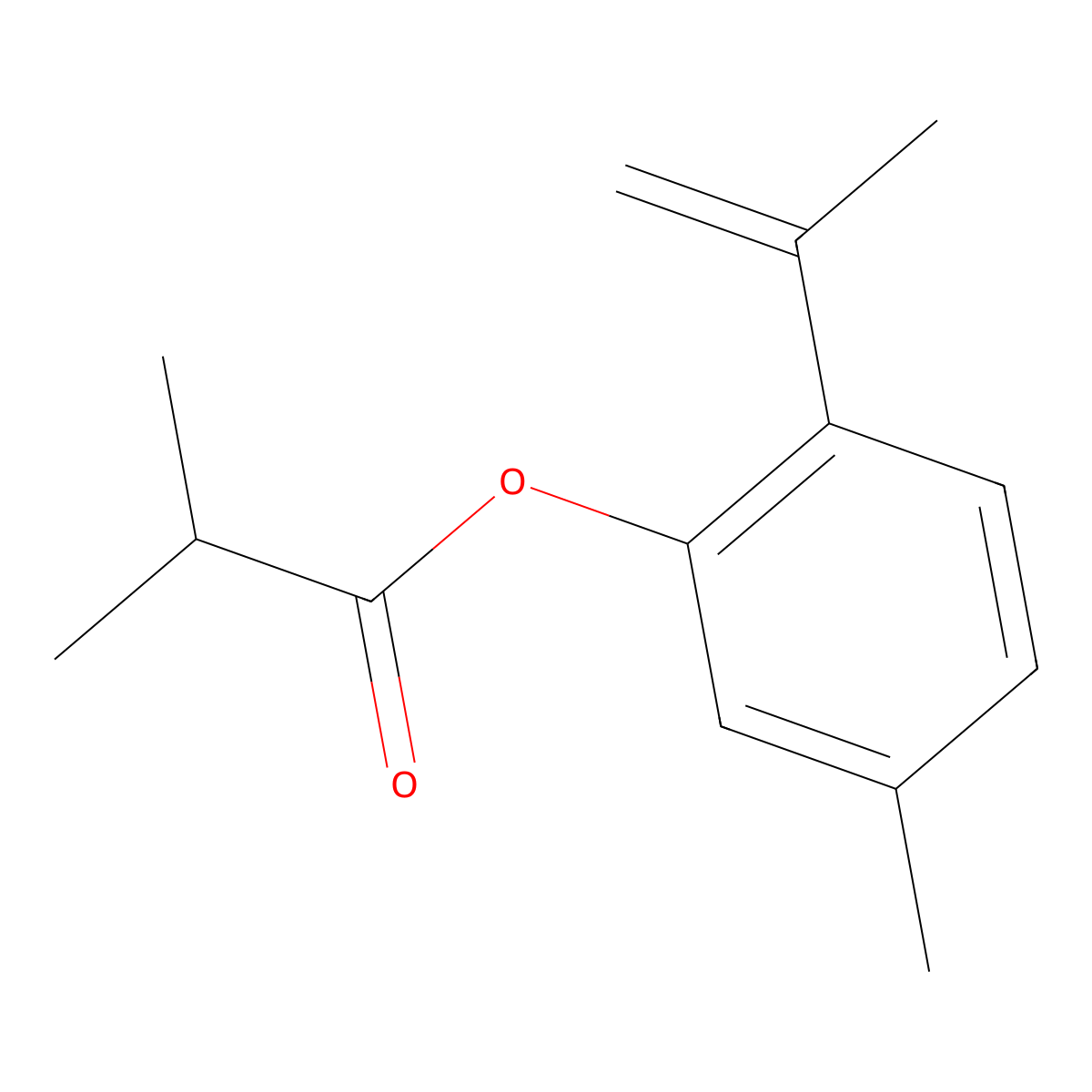 8,9-Dehydrothymol isobutyrate molecular structure, CAS 38146-79-1