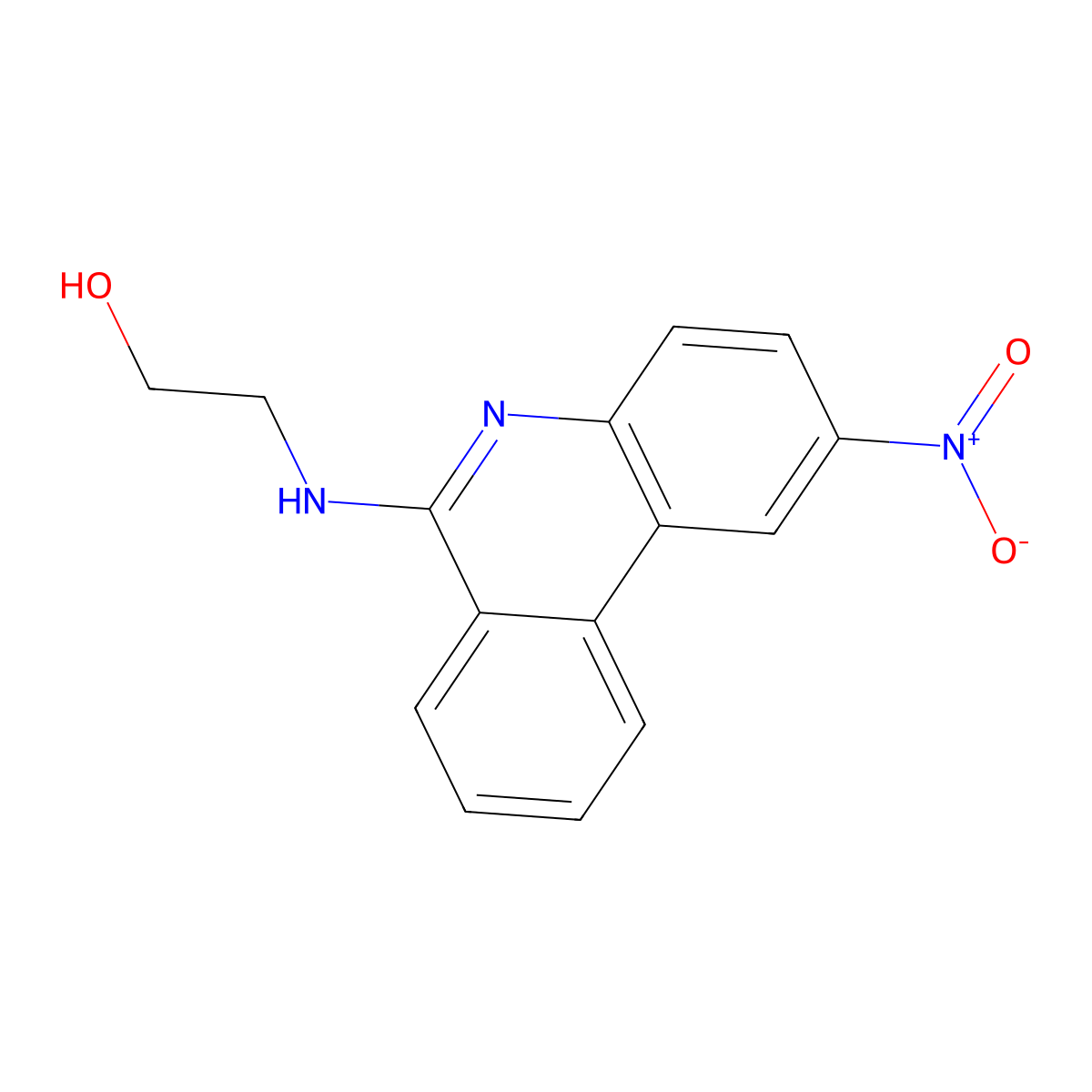 2-[(2-Nitrophenanthridin-6-yl)amino]ethanol molecular structure, CAS 38147-48-7