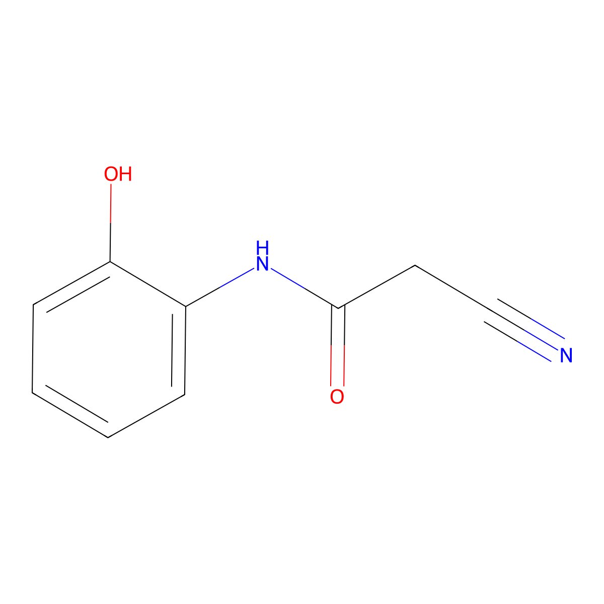 2-Cyano-N-(2-hydroxyphenyl)acetamide molecular structure, CAS 3815-12-1