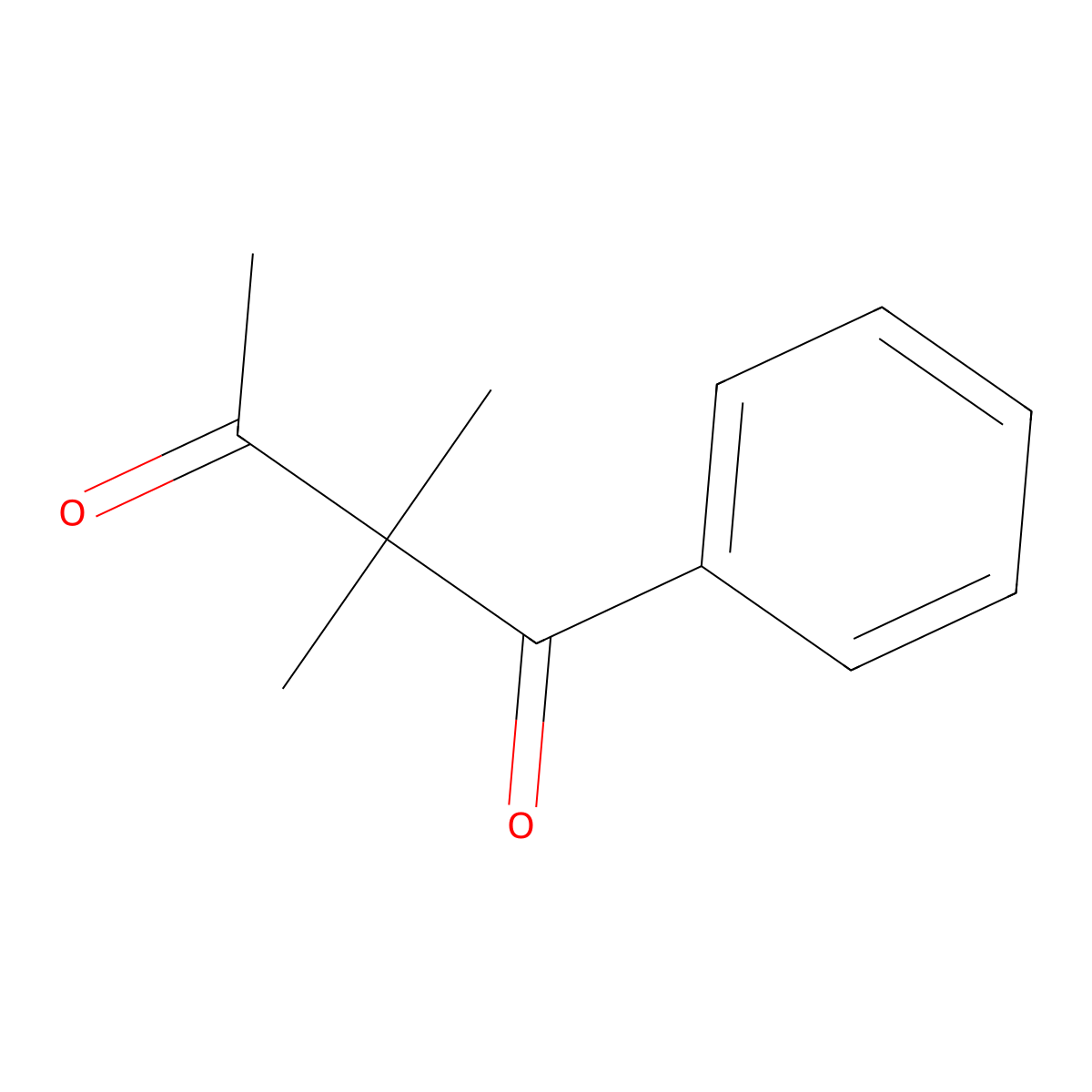 2,2-Dimethyl-1-phenylbutane-1,3-dione molecular structure, CAS 3815-34-7