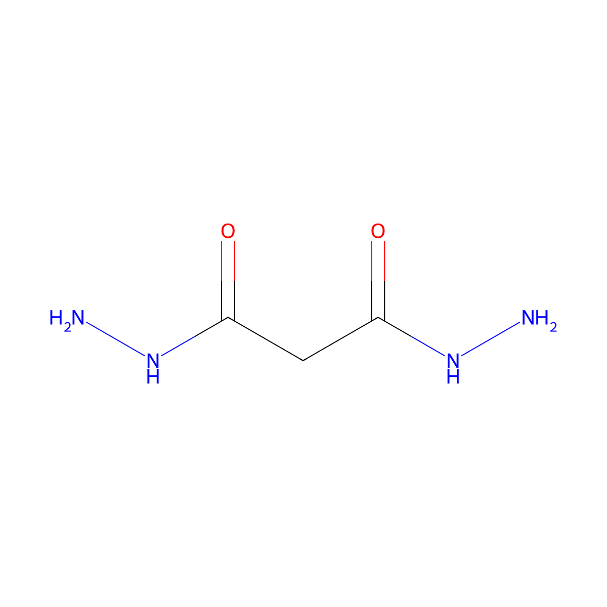 Malonic acid, dihydrazide molecular structure, CAS 3815-86-9