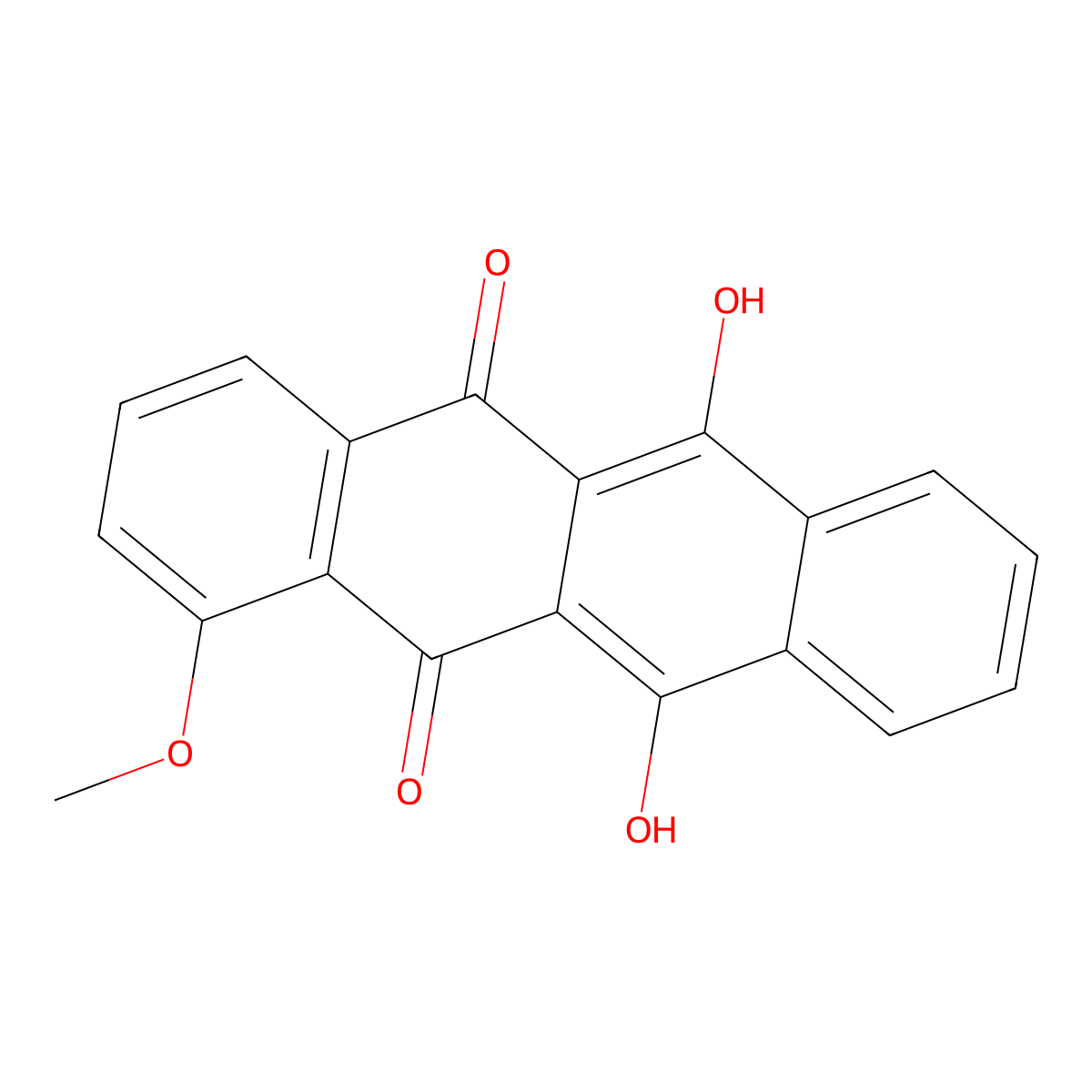 6,11-Dihydroxy-1-methoxytetracene-5,12-dione molecular structure, CAS 38156-95-5
