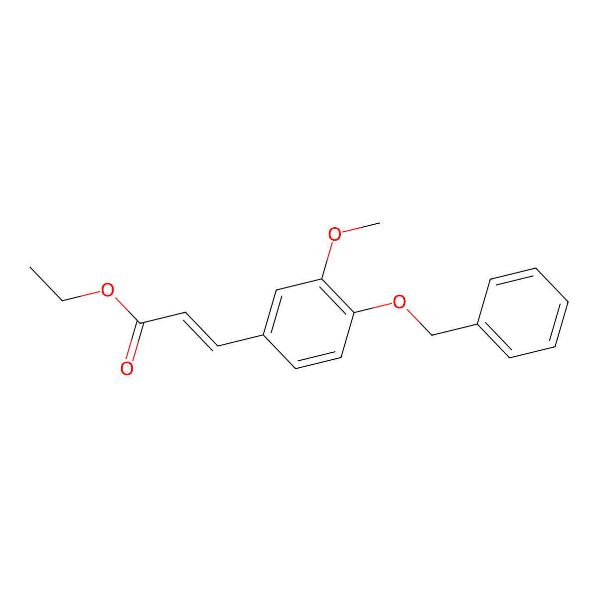 3-(4-Benzyloxy-3-methoxy-phenyl)-acrylic acid ethyl ester molecular structure, CAS 38157-08-3