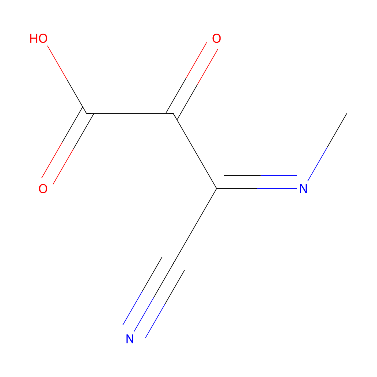 (E)-3-Cyano-3-(methylimino)-2-oxopropanoic acid molecular structure, CAS 38157-71-0