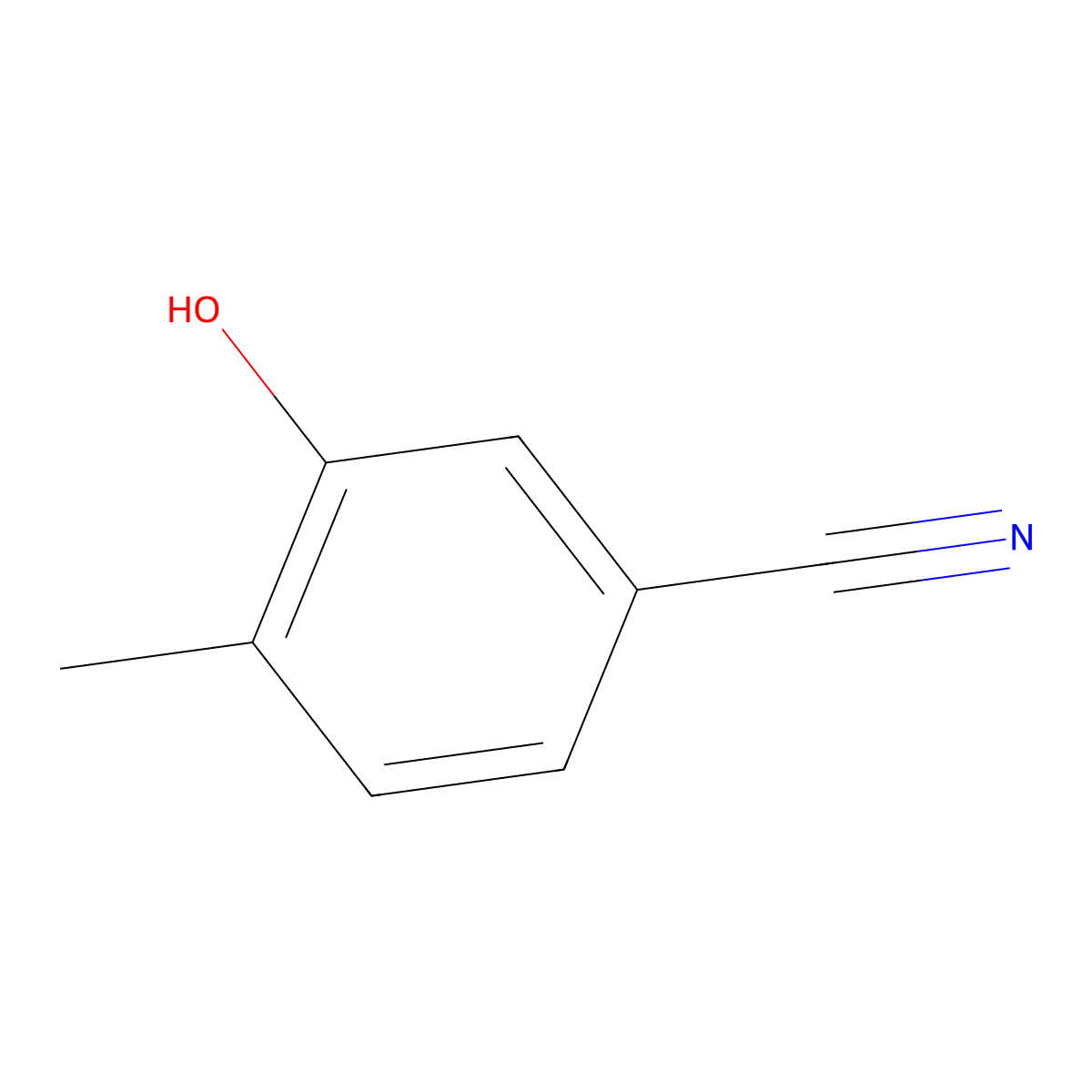 3-Hydroxy-4-methylbenzonitrile molecular structure, CAS 3816-66-8