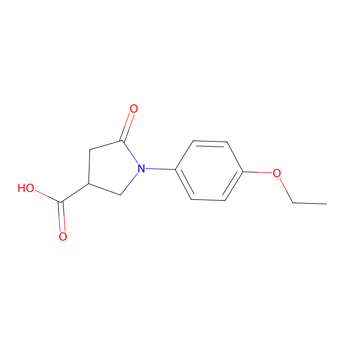 1-(4-Ethoxyphenyl)-5-oxopyrrolidine-3-carboxylic acid molecular structure, CAS 38160-04-2