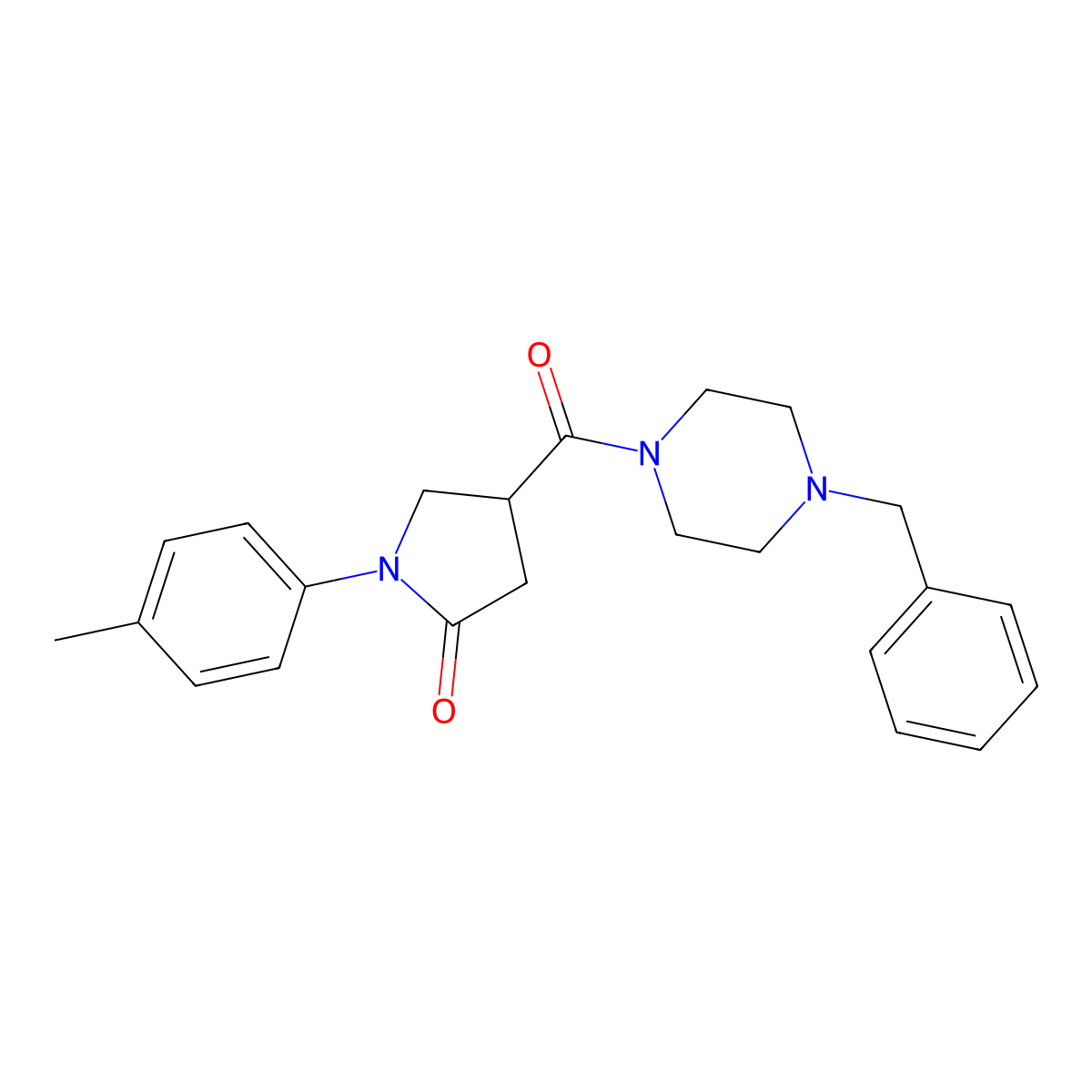 4-(4-Benzylpiperazine-1-carbonyl)-1-(4-methylphenyl)pyrrolidin-2-one molecular structure, CAS 38160-16-6