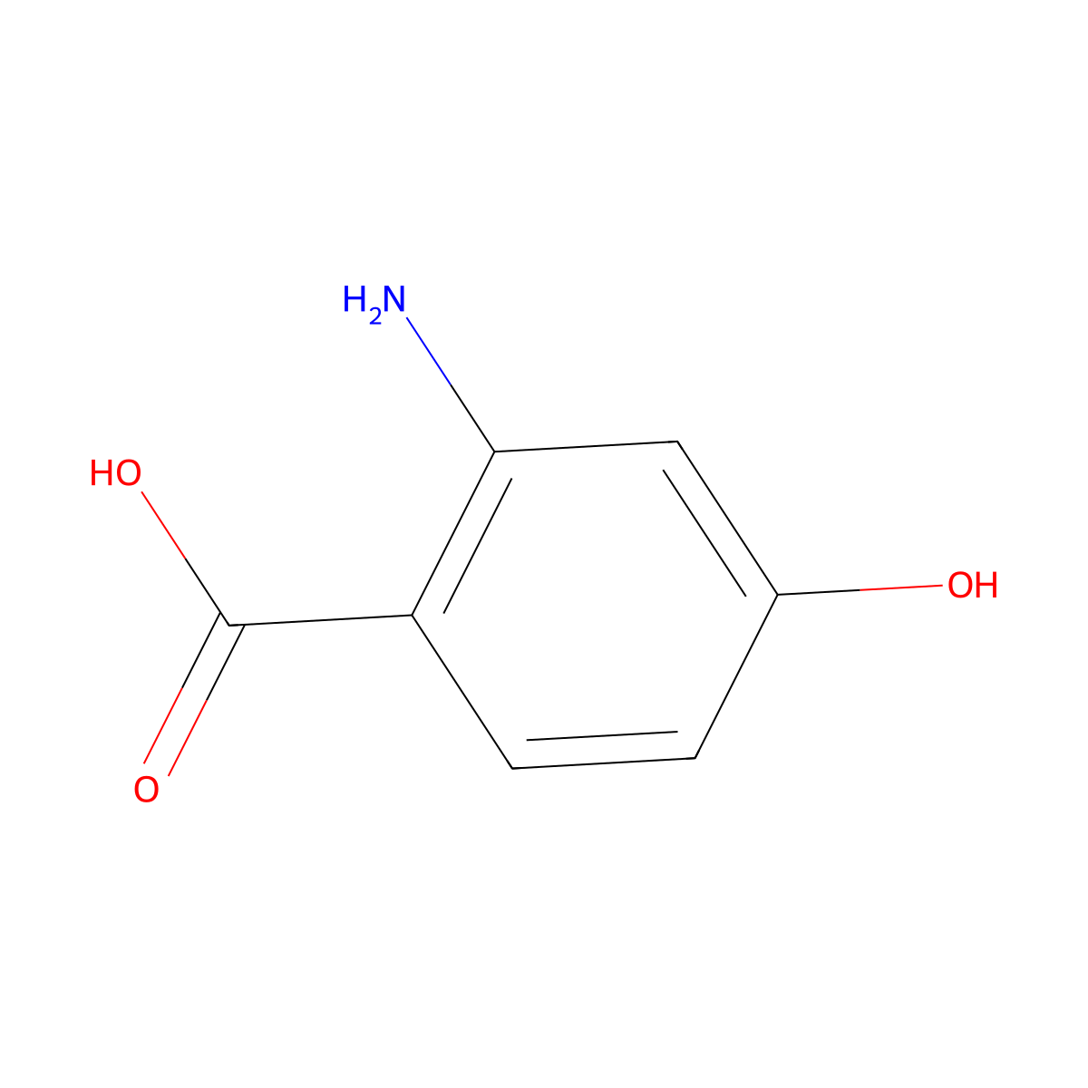 2-Amino-4-hydroxybenzoic acid molecular structure, CAS 38160-63-3