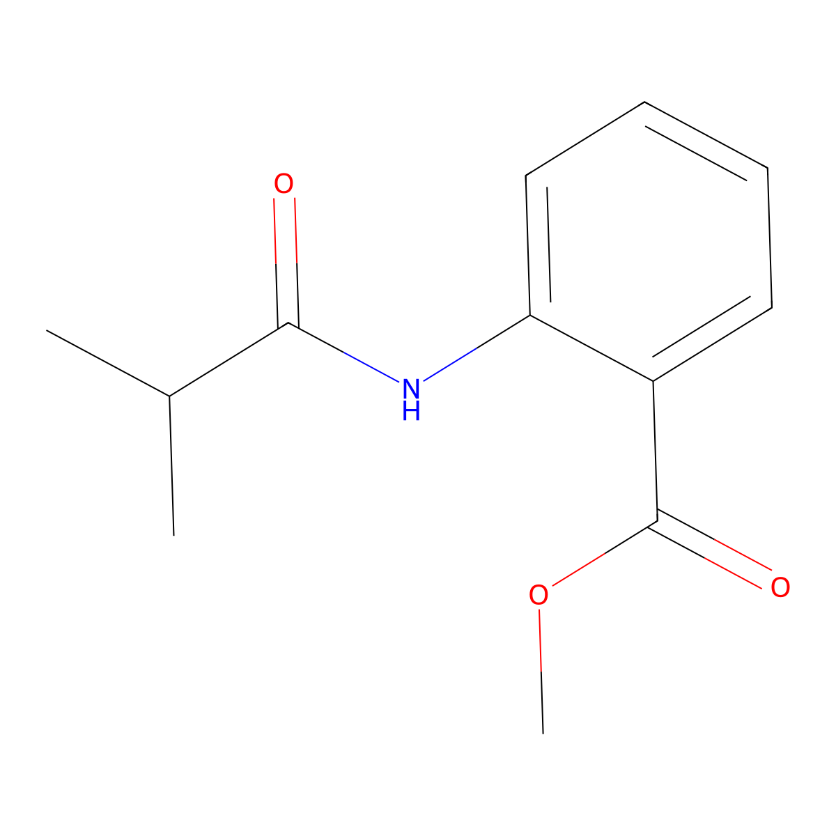 Methyl 2-[(2-methyl-1-oxopropyl)amino]benzoate molecular structure, CAS 38163-38-1