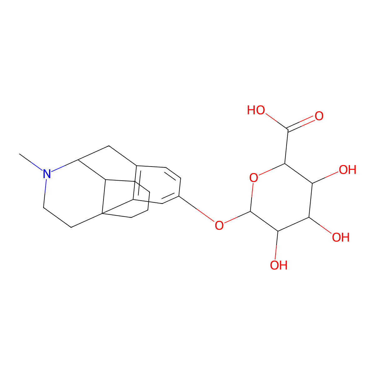 Dextrorphan O-beta-D-Glucuronide (1mg/ml in Acetonitrile) molecular structure, CAS 38165-55-8
