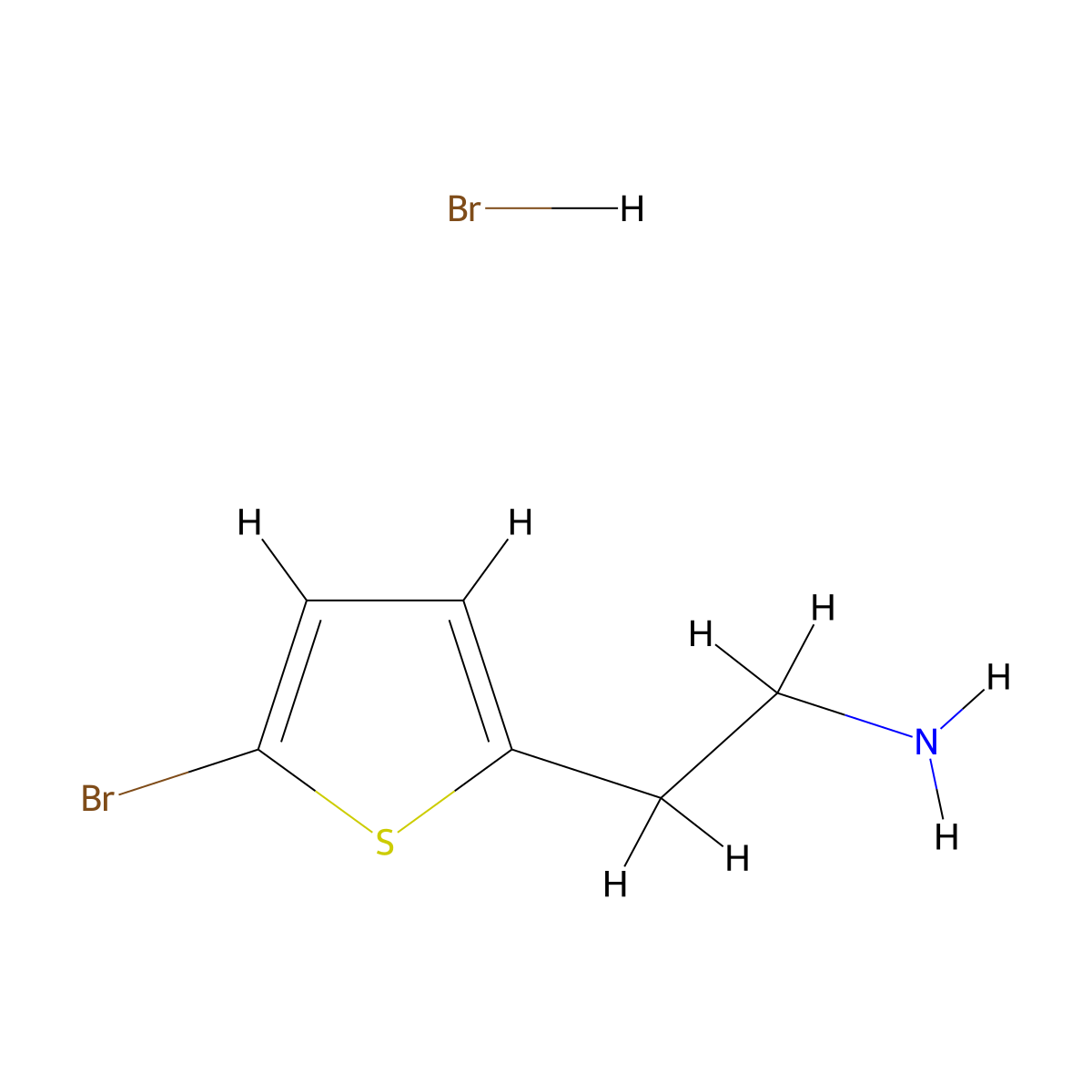 2-(5-Bromothiophen-2-yl)ethanamine hydrobromide molecular structure, CAS 381666-13-3