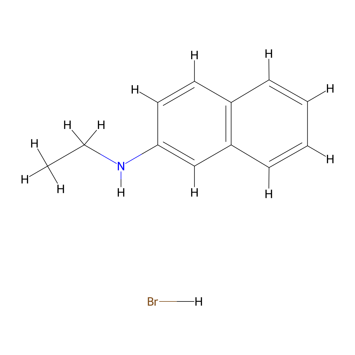 N-Ethylnaphthalen-2-amine--hydrogen bromide (1/1) molecular structure, CAS 381670-27-5