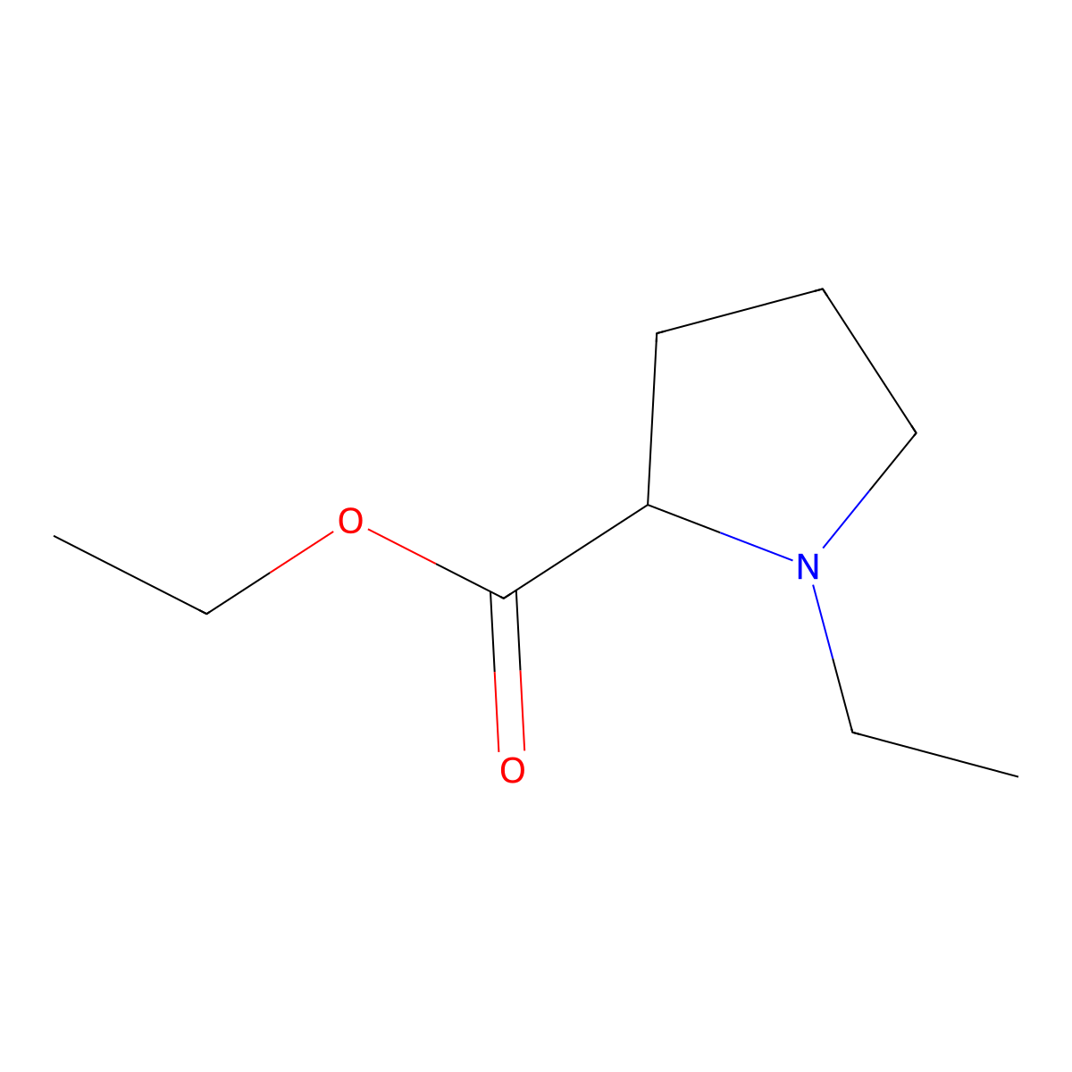 Ethyl (R)-(+)-1-Ethyl-2-pyrrolidinecarboxylate molecular structure, CAS 381670-33-3