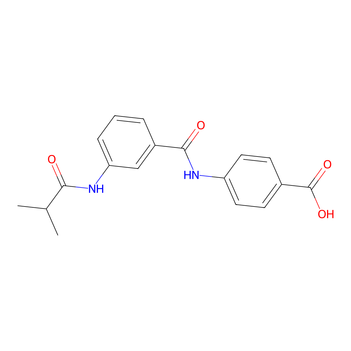 4-[[3-(2-Methylpropanoylamino)benzoyl]amino]benzoic acid molecular structure, CAS 381671-64-3