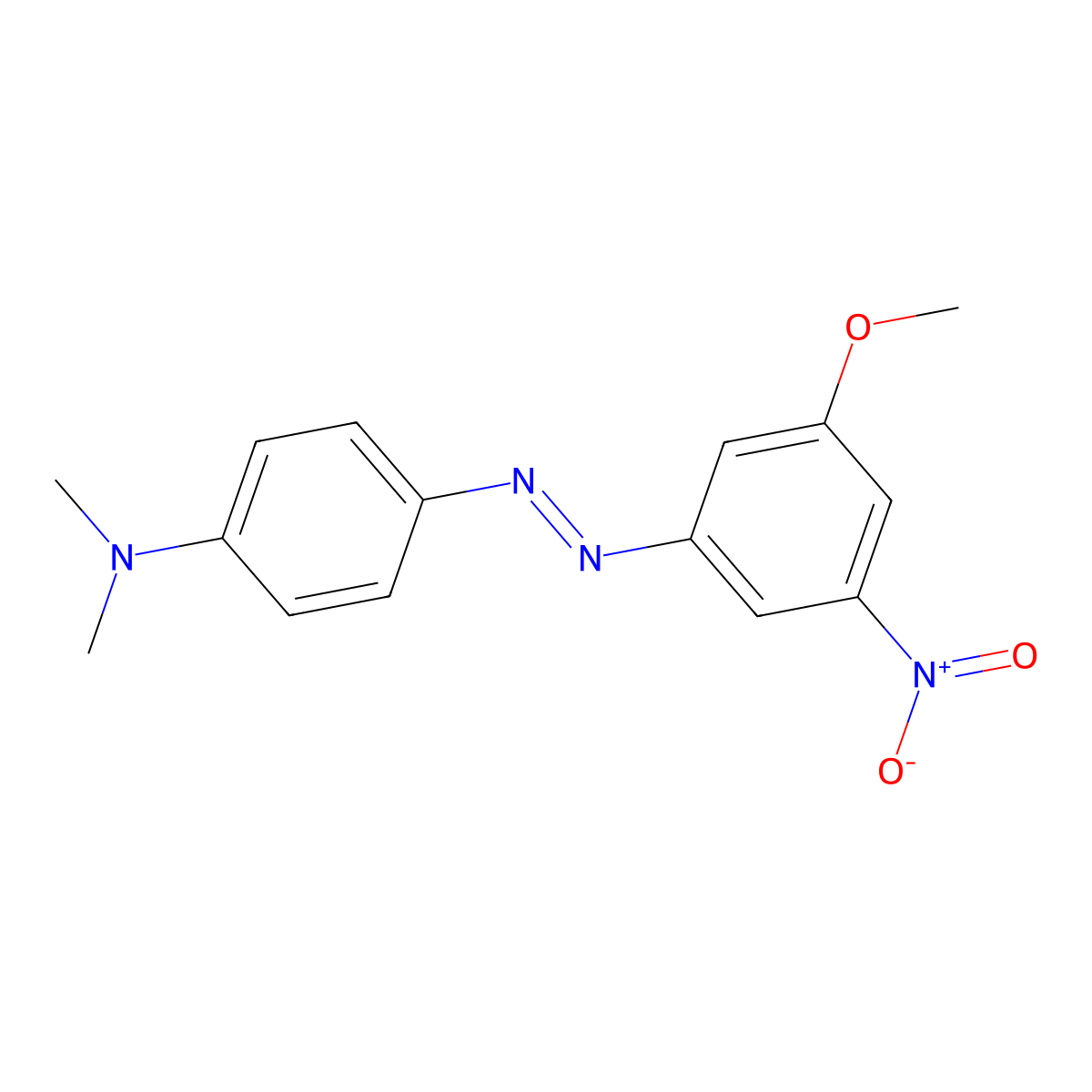 Azobenzene, 3-methoxy-4'-dimethylamino-5-nitro- molecular structure, CAS 381672-19-1