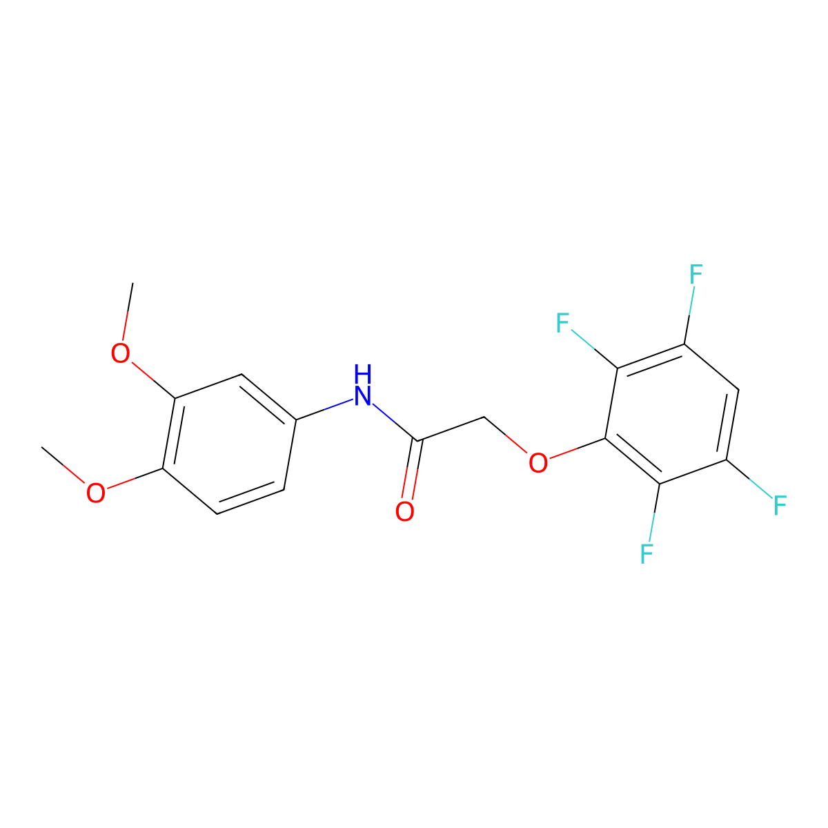 N-(3,4-dimethoxyphenyl)-2-(2,3,5,6-tetrafluorophenoxy)acetamide molecular structure, CAS 381672-41-9