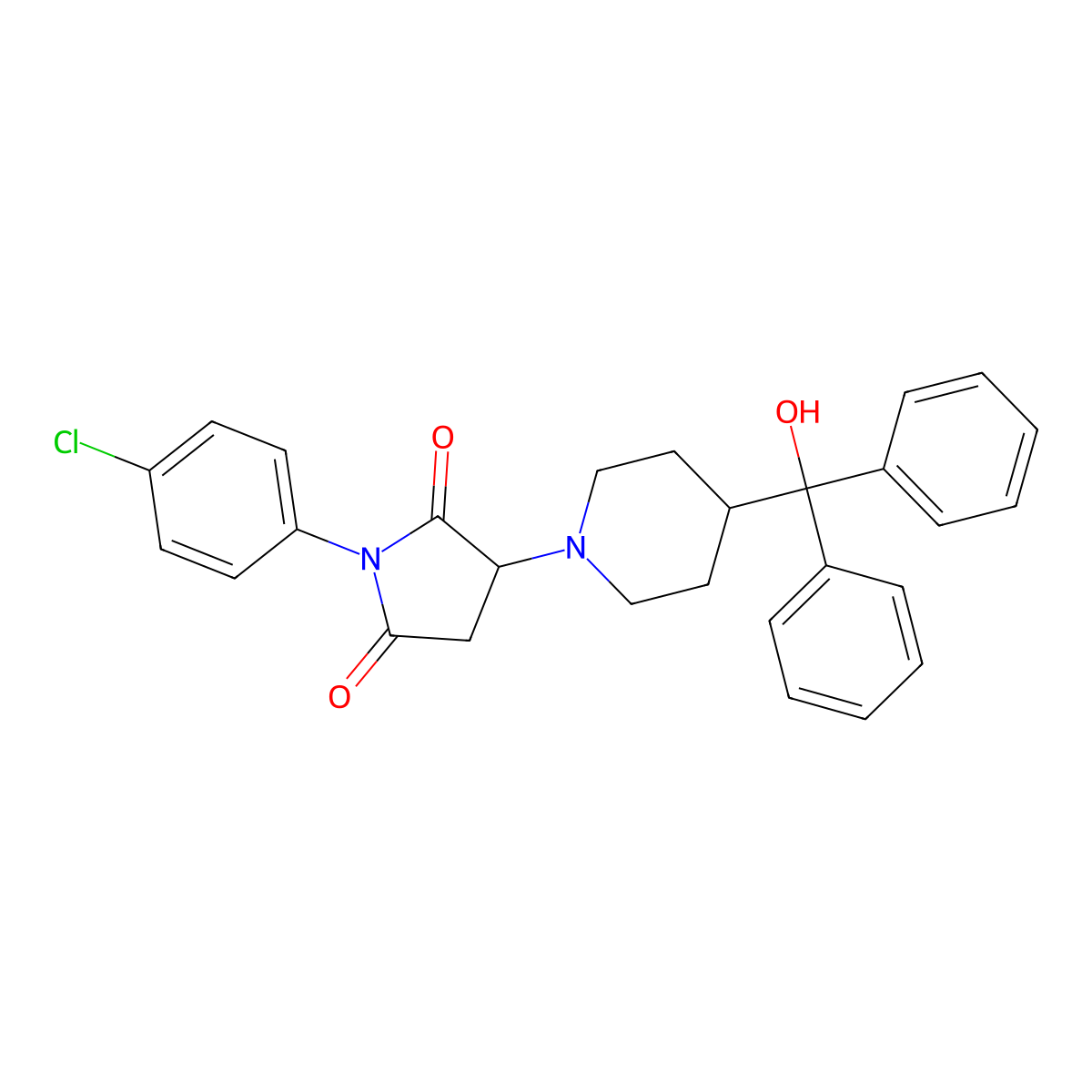 1-(4-Chlorophenyl)-3-{4-[hydroxy(diphenyl)methyl]piperidin-1-yl}pyrrolidine-2,5-dione molecular structure, CAS 381673-05-8