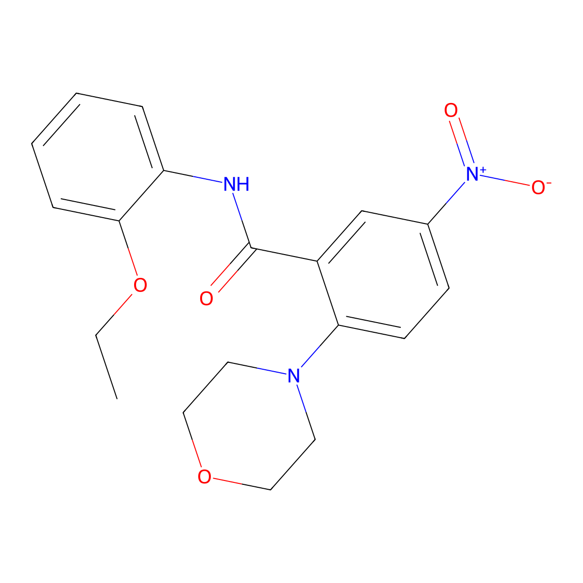 N-(2-ethoxyphenyl)-2-morpholin-4-yl-5-nitrobenzamide molecular structure, CAS 381677-35-6