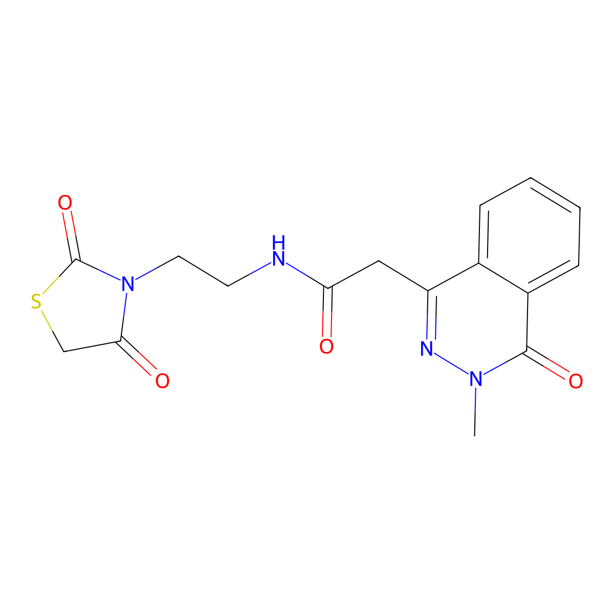 N-[2-(2,4-dioxo-1,3-thiazolidin-3-yl)ethyl]-2-(3-methyl-4-oxo-3,4-dihydrophthalazin-1-yl)acetamide molecular structure, CAS 381678-12-2