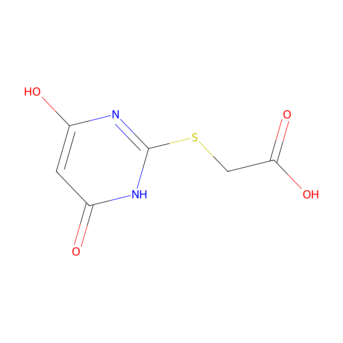 [(4,6-Dihydroxypyrimidin-2-YL)thio]acetic acid molecular structure, CAS 381678-33-7