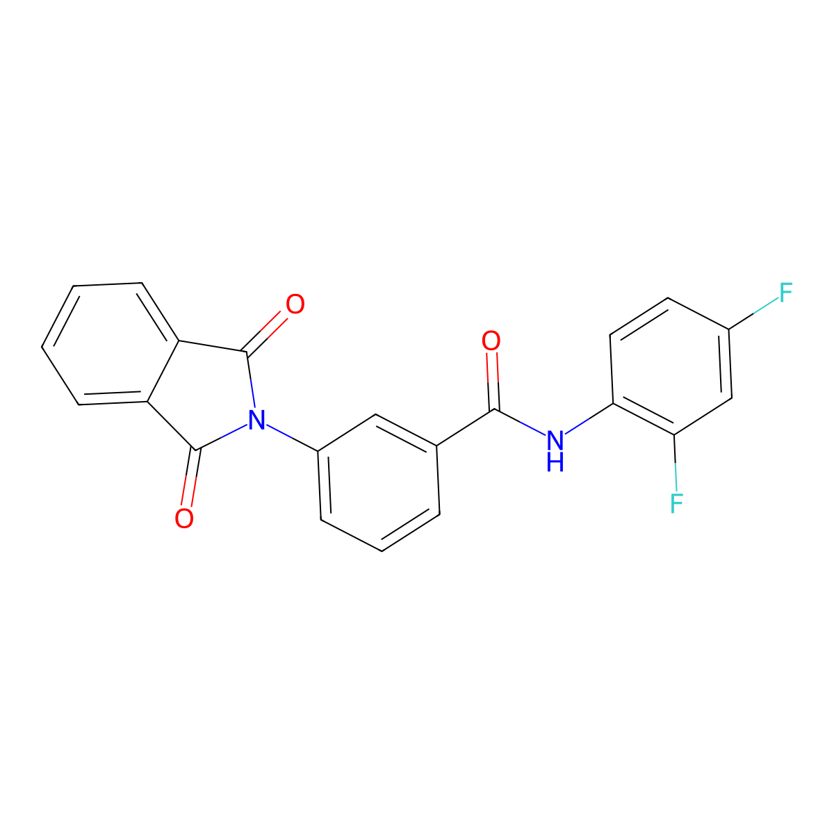 N-(2,4-difluorophenyl)-3-(1,3-dioxoisoindol-2-yl)benzamide molecular structure, CAS 381679-03-4