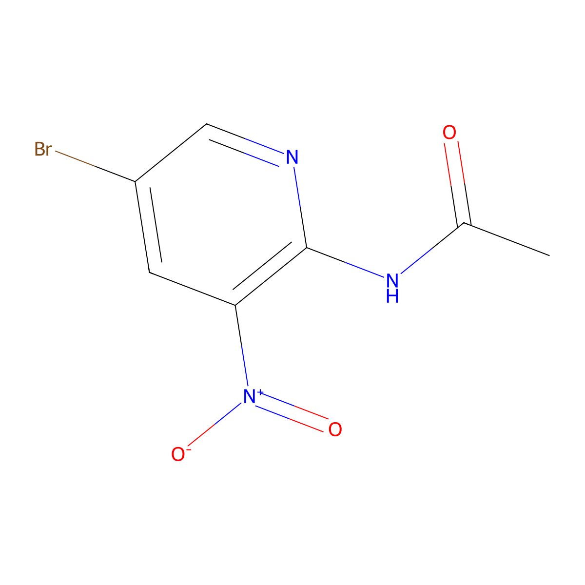 N-(5-Bromo-3-nitropyridin-2-yl)acetamide molecular structure, CAS 381679-24-9
