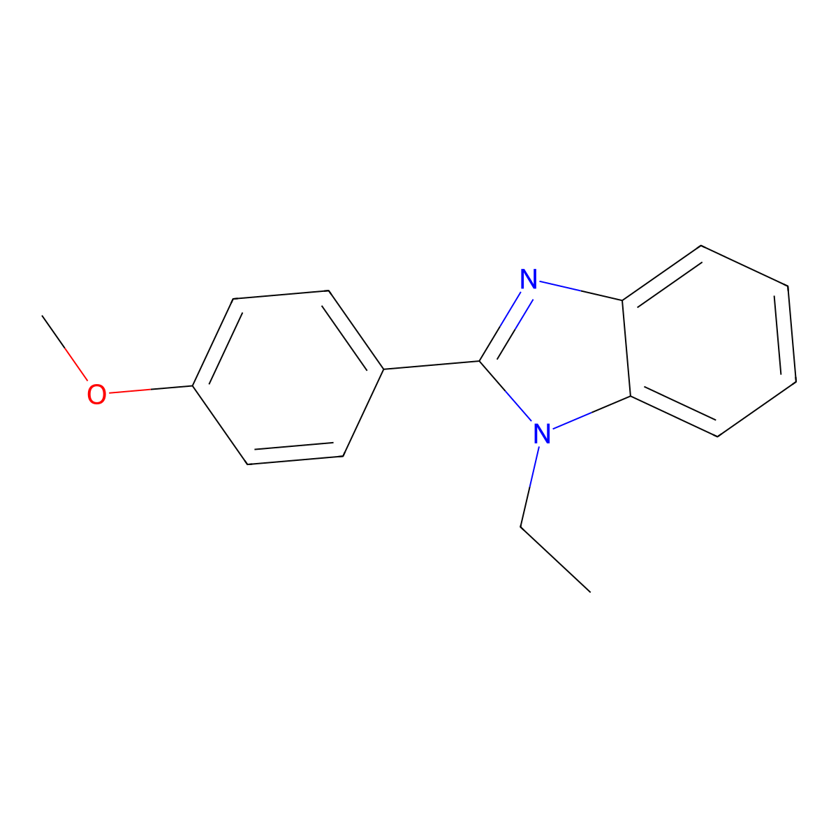 1-Ethyl-2-(4-methoxyphenyl)benzimidazole molecular structure, CAS 381679-61-4