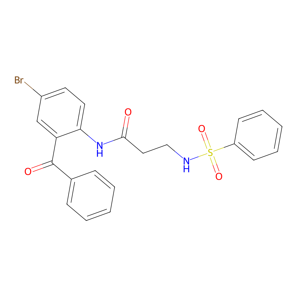 N-(2-benzoyl-4-bromophenyl)-3-benzenesulfonamidopropanamide molecular structure, CAS 381679-70-5